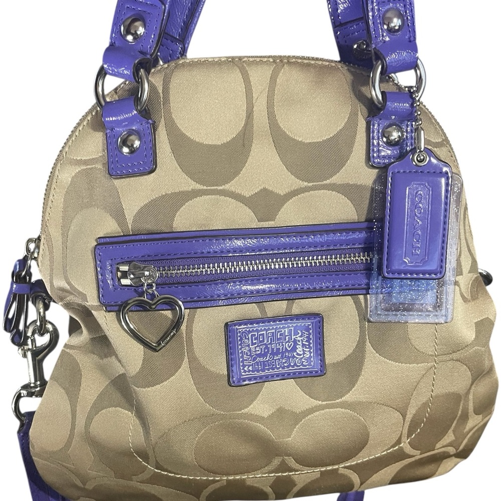 Coach Poppy Beige and Purple Women's Bag